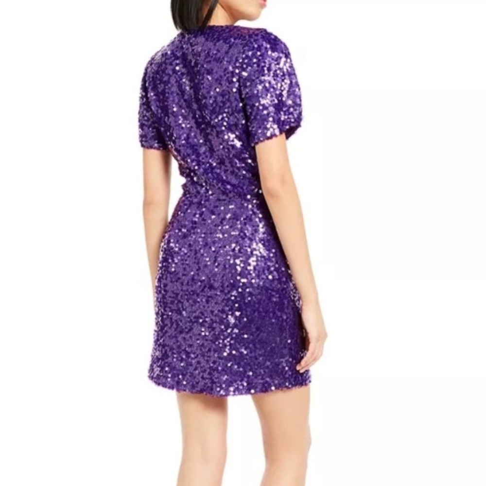 “LEYDEN” Sequin Ruched Mini Dress - Picture 2 of 16